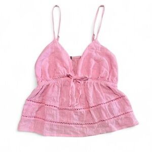 pink babydoll camisole lace tank top cami